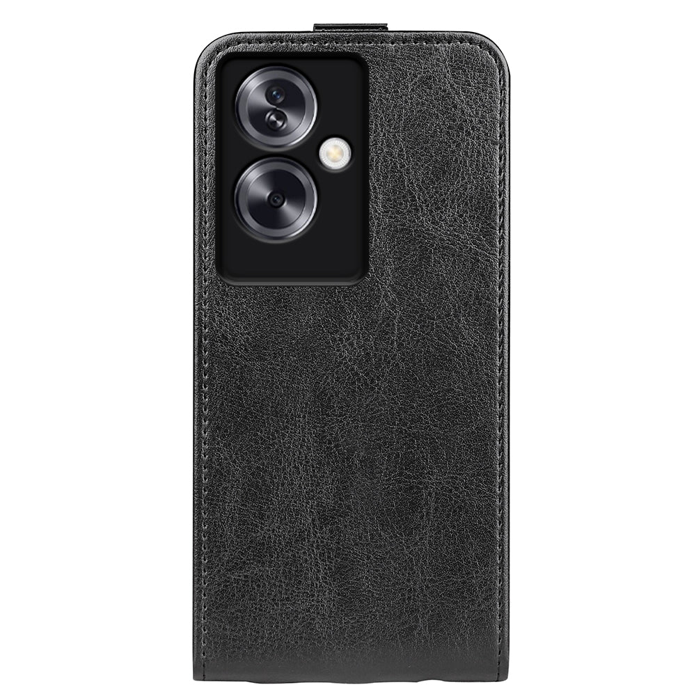 OPPO A79 Texture Vertical Flip Leather Wallet Case with Card Slot, PU TPU Shockproof Protective Cover, Anti-Drop Magnetic Folio Phone Case