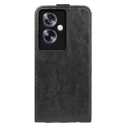 OPPO A79 Texture Vertical Flip Leather Wallet Case with Card Slot, PU TPU Shockproof Protective Cover, Anti-Drop Magnetic Folio Phone Case