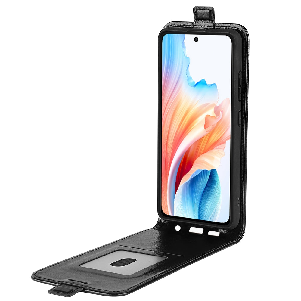 OPPO A79 Texture Vertical Flip Leather Wallet Case with Card Slot, PU TPU Shockproof Protective Cover, Anti-Drop Magnetic Folio Phone Case