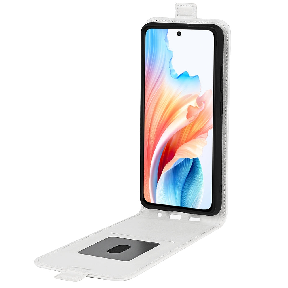 OPPO A79 Texture Vertical Flip Leather Wallet Case with Card Slot, PU TPU Shockproof Protective Cover, Anti-Drop Magnetic Folio Phone Case