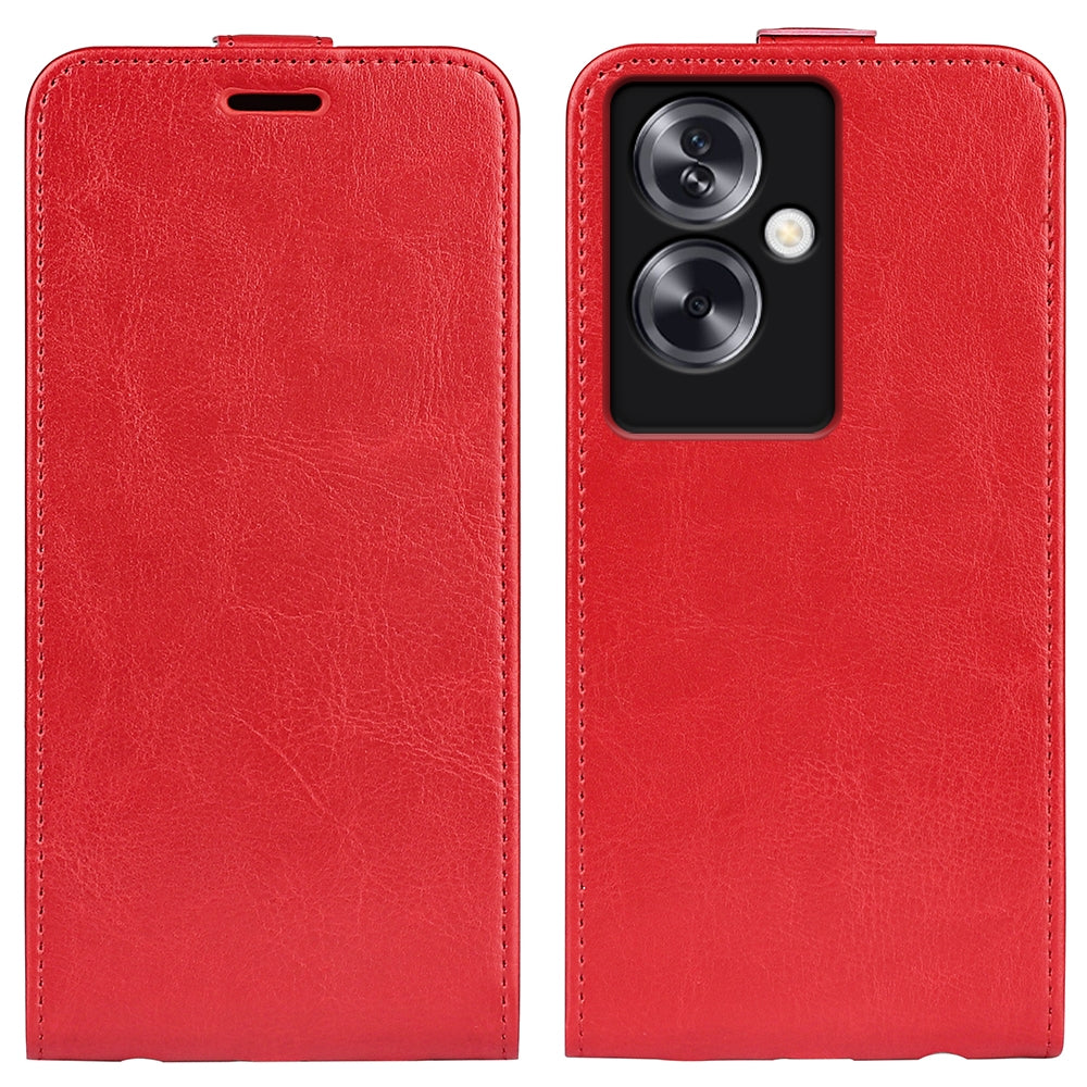 OPPO A79 Texture Vertical Flip Leather Wallet Case with Card Slot, PU TPU Shockproof Protective Cover, Anti-Drop Magnetic Folio Phone Case