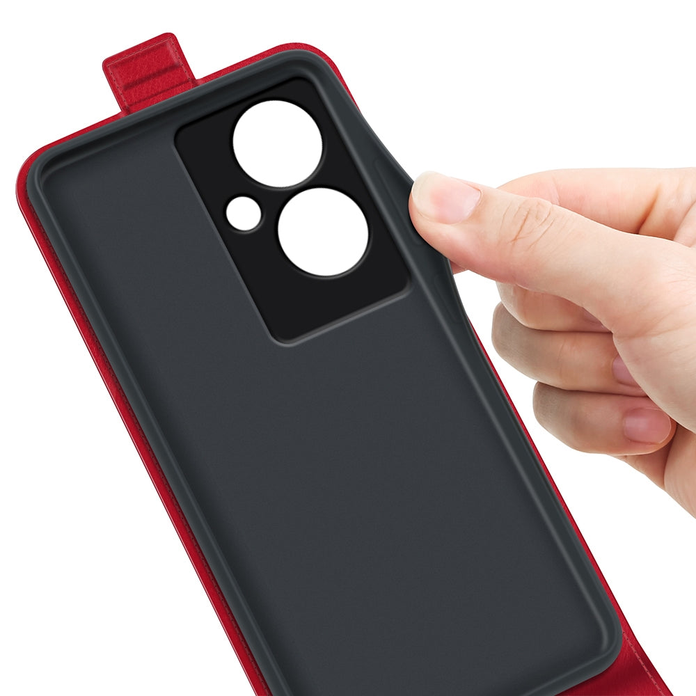OPPO A79 Texture Vertical Flip Leather Wallet Case with Card Slot, PU TPU Shockproof Protective Cover, Anti-Drop Magnetic Folio Phone Case