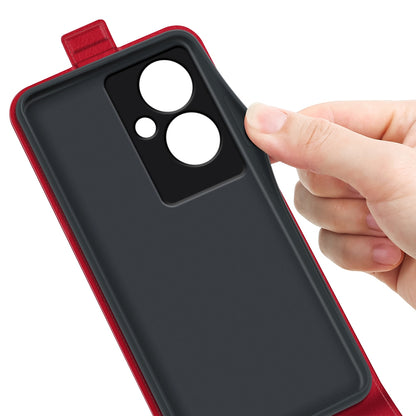 OPPO A79 Texture Vertical Flip Leather Wallet Case with Card Slot, PU TPU Shockproof Protective Cover, Anti-Drop Magnetic Folio Phone Case