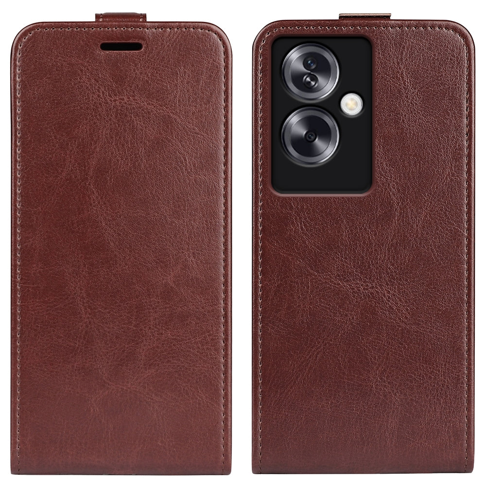 OPPO A79 Texture Vertical Flip Leather Wallet Case with Card Slot, PU TPU Shockproof Protective Cover, Anti-Drop Magnetic Folio Phone Case