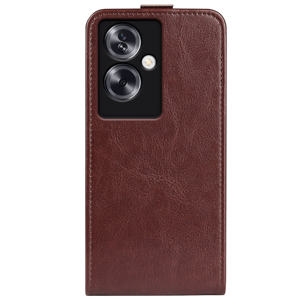 OPPO A79 Texture Vertical Flip Leather Wallet Case with Card Slot, PU TPU Shockproof Protective Cover, Anti-Drop Magnetic Folio Phone Case