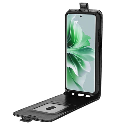 OPPO Reno11 5G Texture Vertical Flip Leather Wallet Case with Card Slot, PU TPU Shockproof Protective Cover, Anti-Drop Magnetic Folio Phone Case