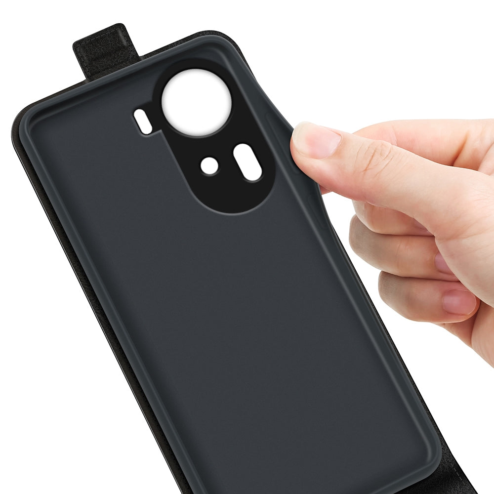 OPPO Reno11 5G Texture Vertical Flip Leather Wallet Case with Card Slot, PU TPU Shockproof Protective Cover, Anti-Drop Magnetic Folio Phone Case