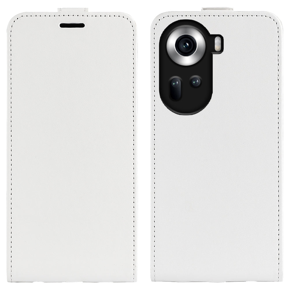OPPO Reno11 5G Texture Vertical Flip Leather Wallet Case with Card Slot, PU TPU Shockproof Protective Cover, Anti-Drop Magnetic Folio Phone Case