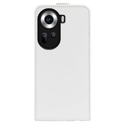 OPPO Reno11 5G Texture Vertical Flip Leather Wallet Case with Card Slot, PU TPU Shockproof Protective Cover, Anti-Drop Magnetic Folio Phone Case
