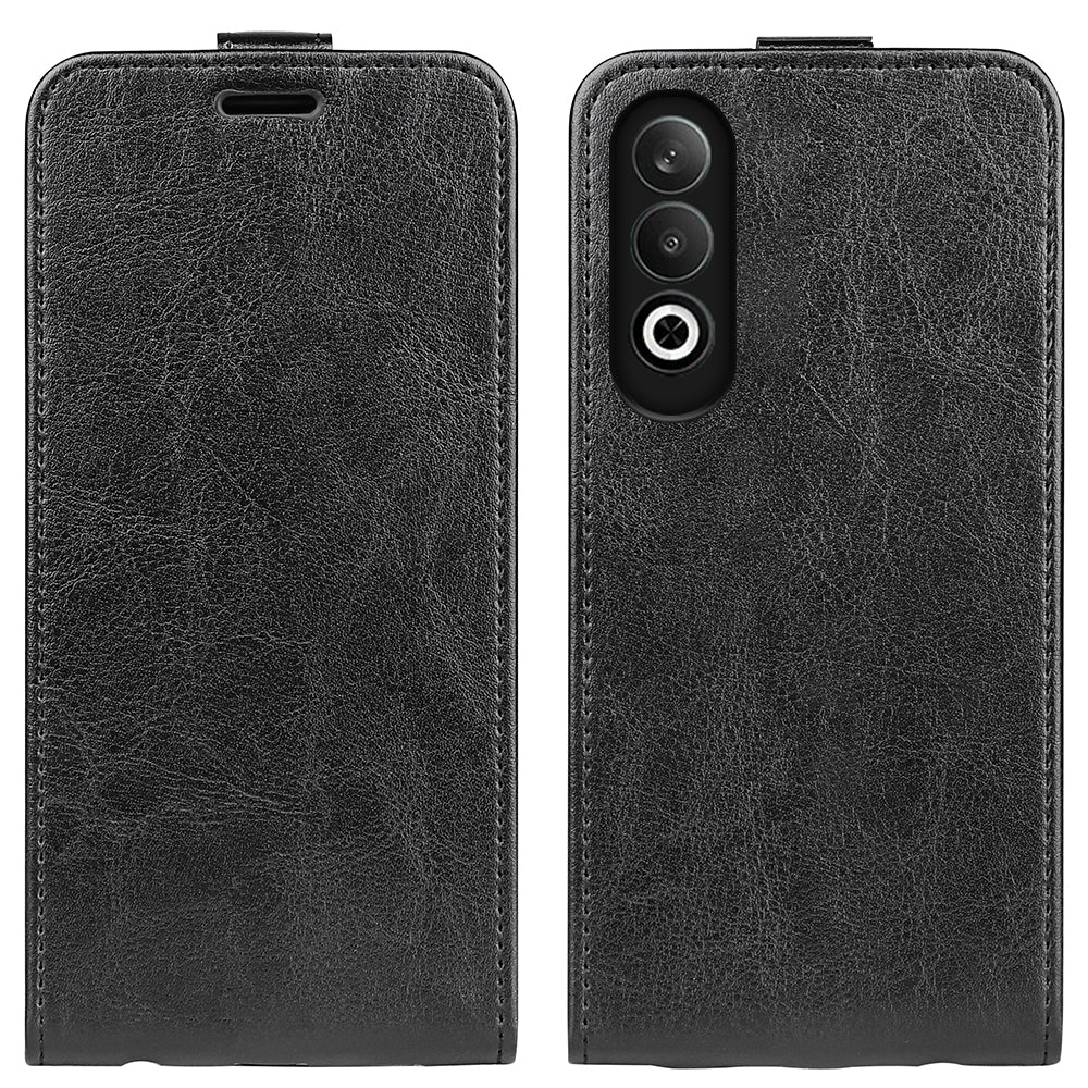 OPPO K12 Texture Vertical Flip Leather Wallet Case with Card Slot, PU TPU Shockproof Protective Cover, Anti-Drop Magnetic Folio Phone Case