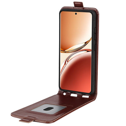 OPPO A3 Pro 5G Texture Vertical Flip Leather Wallet Case with Card Slot, PU TPU Shockproof Protective Cover, Anti-Drop Magnetic Folio Phone Case