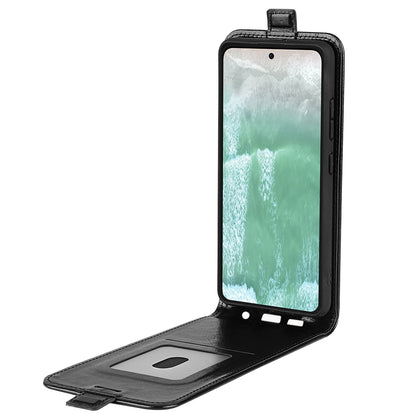 OPPO Reno11 F 5G Texture Vertical Flip Leather Wallet Case with Card Slot, PU TPU Shockproof Protective Cover, Anti-Drop Magnetic Folio Phone Case
