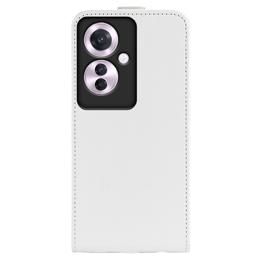 OPPO Reno11 F 5G Texture Vertical Flip Leather Wallet Case with Card Slot, PU TPU Shockproof Protective Cover, Anti-Drop Magnetic Folio Phone Case