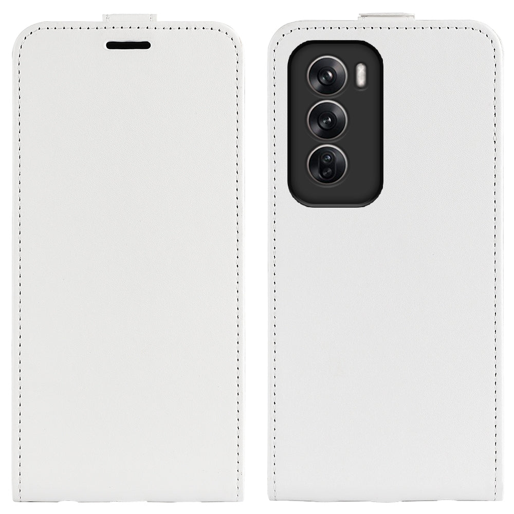 OPPO Reno12 5G Texture Vertical Flip Leather Wallet Case with Card Slot, PU TPU Shockproof Protective Cover, Anti-Drop Magnetic Folio Phone Case
