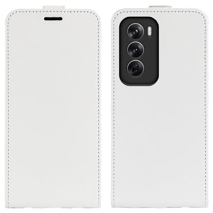 OPPO Reno12 5G Texture Vertical Flip Leather Wallet Case with Card Slot, PU TPU Shockproof Protective Cover, Anti-Drop Magnetic Folio Phone Case