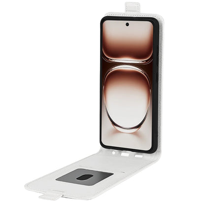 OPPO Reno12 5G Texture Vertical Flip Leather Wallet Case with Card Slot, PU TPU Shockproof Protective Cover, Anti-Drop Magnetic Folio Phone Case
