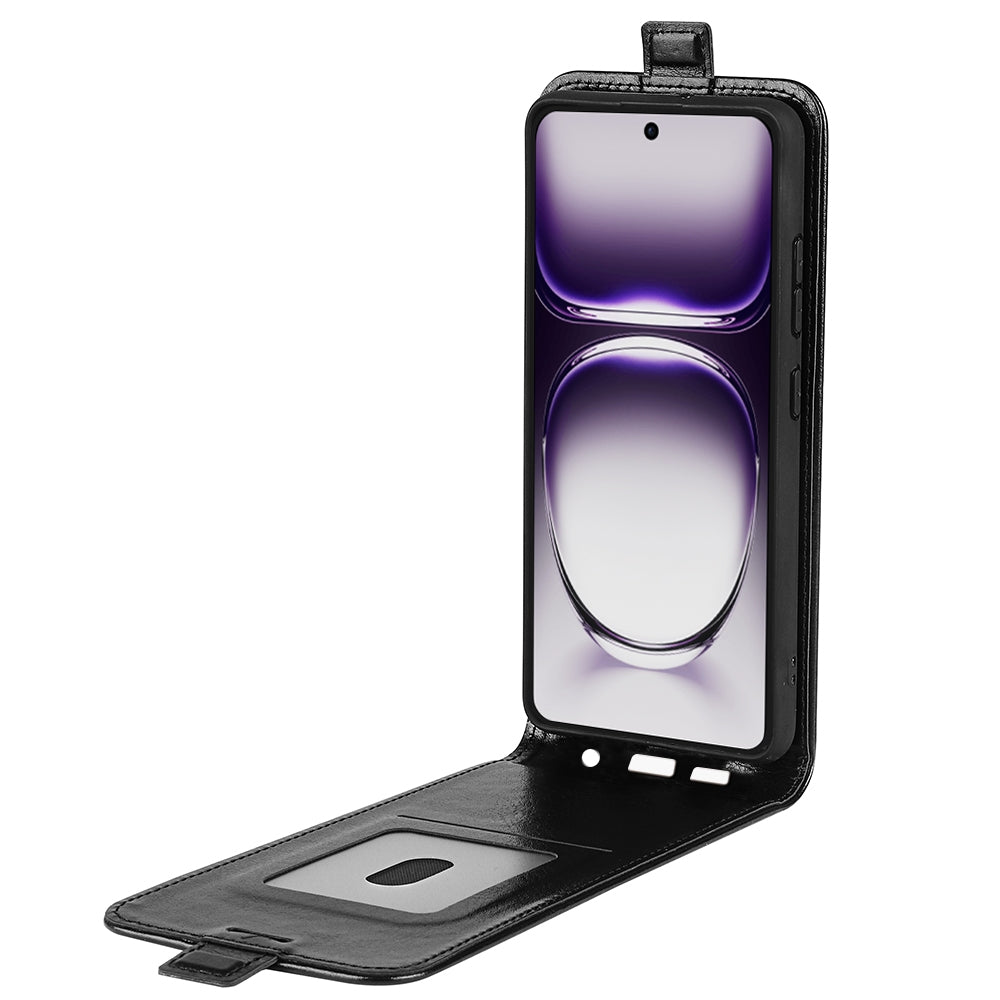 OPPO Reno12 Pro 5G Texture Vertical Flip Leather Wallet Case with Card Slot, PU TPU Shockproof Protective Cover, Anti-Drop Magnetic Folio Phone Case