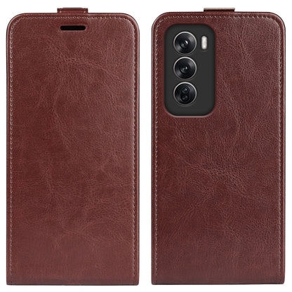 OPPO Reno12 Pro 5G Texture Vertical Flip Leather Wallet Case with Card Slot, PU TPU Shockproof Protective Cover, Anti-Drop Magnetic Folio Phone Case