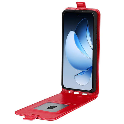 OPPO Reno13 5G Texture Vertical Flip Leather Wallet Case with Card Slot, PU TPU Shockproof Protective Cover, Anti-Drop Magnetic Folio Phone Case