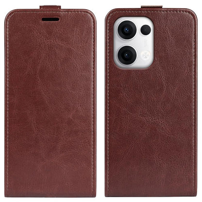 OPPO Reno13 Pro 5G Texture Vertical Flip Leather Wallet Case with Card Slot, PU TPU Shockproof Protective Cover, Anti-Drop Magnetic Folio Phone Case