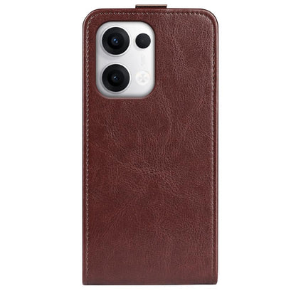 OPPO Reno13 Pro 5G Texture Vertical Flip Leather Wallet Case with Card Slot, PU TPU Shockproof Protective Cover, Anti-Drop Magnetic Folio Phone Case