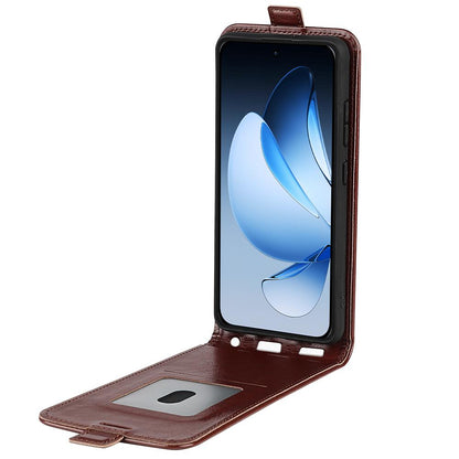 OPPO Reno13 Pro 5G Texture Vertical Flip Leather Wallet Case with Card Slot, PU TPU Shockproof Protective Cover, Anti-Drop Magnetic Folio Phone Case