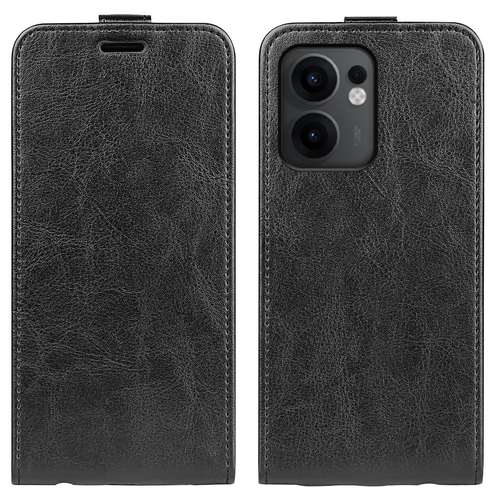 OPPO Reno13 F Texture Vertical Flip Leather Wallet Case with Card Slot, PU TPU Shockproof Protective Cover, Anti-Drop Magnetic Folio Phone Case