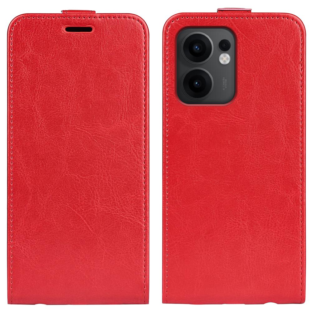 OPPO Reno13 F Texture Vertical Flip Leather Wallet Case with Card Slot, PU TPU Shockproof Protective Cover, Anti-Drop Magnetic Folio Phone Case