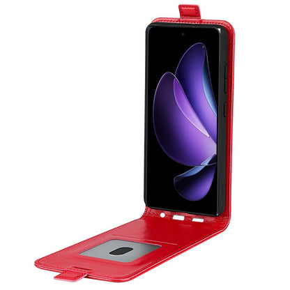 OPPO Reno13 F Texture Vertical Flip Leather Wallet Case with Card Slot, PU TPU Shockproof Protective Cover, Anti-Drop Magnetic Folio Phone Case