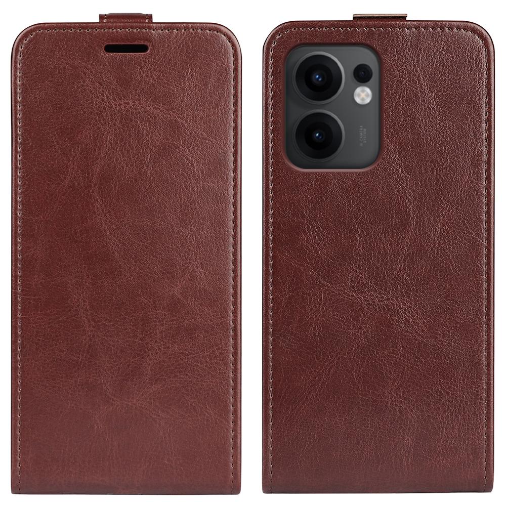 OPPO Reno13 F Texture Vertical Flip Leather Wallet Case with Card Slot, PU TPU Shockproof Protective Cover, Anti-Drop Magnetic Folio Phone Case