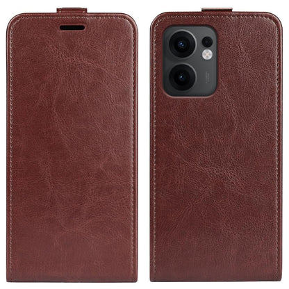 OPPO Reno13 F Texture Vertical Flip Leather Wallet Case with Card Slot, PU TPU Shockproof Protective Cover, Anti-Drop Magnetic Folio Phone Case