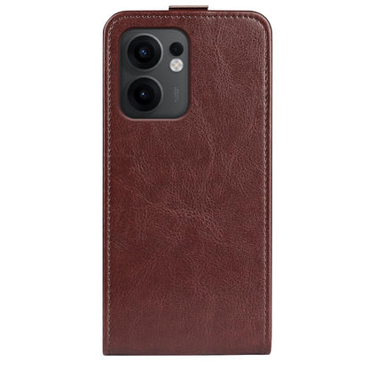 OPPO Reno13 F Texture Vertical Flip Leather Wallet Case with Card Slot, PU TPU Shockproof Protective Cover, Anti-Drop Magnetic Folio Phone Case