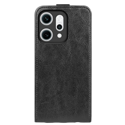 OPPO Reno14 5G Texture Vertical Flip Leather Wallet Case with Card Slot, PU TPU Shockproof Protective Cover, Anti-Drop Magnetic Folio Phone Case