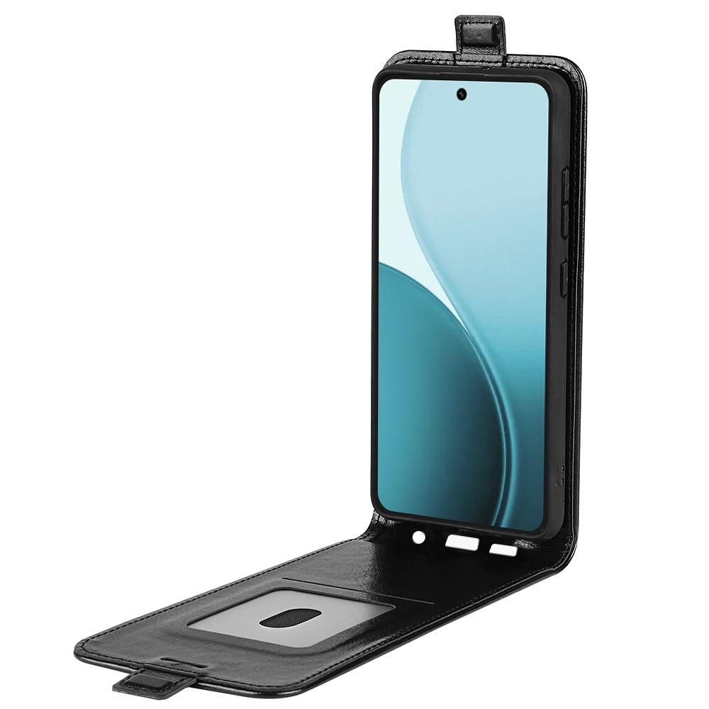 OPPO Reno14 5G Texture Vertical Flip Leather Wallet Case with Card Slot, PU TPU Shockproof Protective Cover, Anti-Drop Magnetic Folio Phone Case