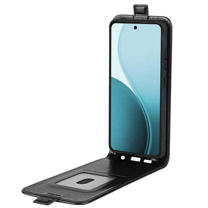OPPO Reno14 5G Texture Vertical Flip Leather Wallet Case with Card Slot, PU TPU Shockproof Protective Cover, Anti-Drop Magnetic Folio Phone Case