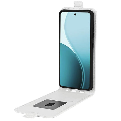 OPPO Reno14 5G Texture Vertical Flip Leather Wallet Case with Card Slot, PU TPU Shockproof Protective Cover, Anti-Drop Magnetic Folio Phone Case
