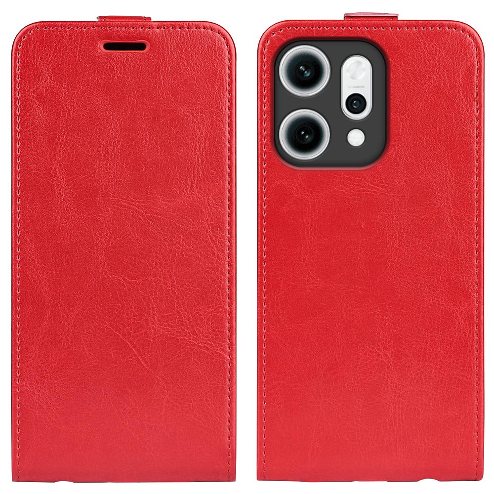 OPPO Reno14 5G Texture Vertical Flip Leather Wallet Case with Card Slot, PU TPU Shockproof Protective Cover, Anti-Drop Magnetic Folio Phone Case