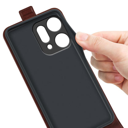 OPPO Reno14 5G Texture Vertical Flip Leather Wallet Case with Card Slot, PU TPU Shockproof Protective Cover, Anti-Drop Magnetic Folio Phone Case