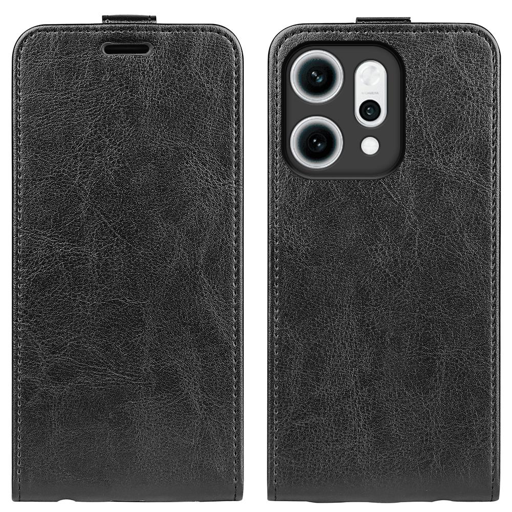 OPPO Reno14 Pro 5G Texture Vertical Flip Leather Wallet Case with Card Slot, PU TPU Shockproof Protective Cover, Anti-Drop Magnetic Folio Phone Case