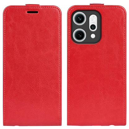 OPPO Reno14 Pro 5G Texture Vertical Flip Leather Wallet Case with Card Slot, PU TPU Shockproof Protective Cover, Anti-Drop Magnetic Folio Phone Case