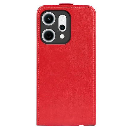 OPPO Reno14 Pro 5G Texture Vertical Flip Leather Wallet Case with Card Slot, PU TPU Shockproof Protective Cover, Anti-Drop Magnetic Folio Phone Case