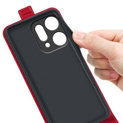 OPPO Reno14 Pro 5G Texture Vertical Flip Leather Wallet Case with Card Slot, PU TPU Shockproof Protective Cover, Anti-Drop Magnetic Folio Phone Case