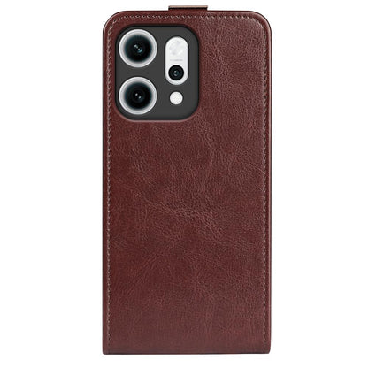 OPPO Reno14 Pro 5G Texture Vertical Flip Leather Wallet Case with Card Slot, PU TPU Shockproof Protective Cover, Anti-Drop Magnetic Folio Phone Case