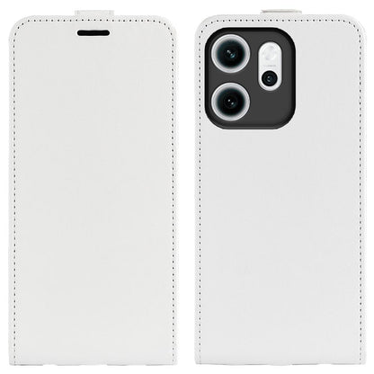 OPPO Reno14 F 5G Texture Vertical Flip Leather Wallet Case with Card Slot, PU TPU Shockproof Protective Cover, Anti-Drop Magnetic Folio Phone Case