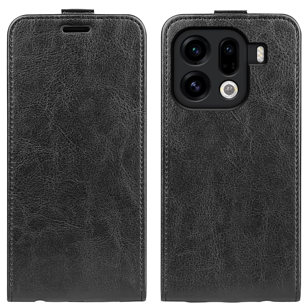 OPPO Find X9 Pro Texture Vertical Flip Leather Wallet Case with Card Slot, PU TPU Shockproof Protective Cover, Anti-Drop Magnetic Folio Phone Case