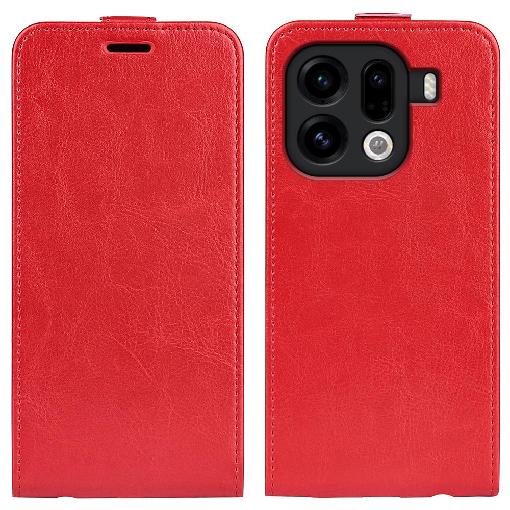 OPPO Find X9 Pro Texture Vertical Flip Leather Wallet Case with Card Slot, PU TPU Shockproof Protective Cover, Anti-Drop Magnetic Folio Phone Case