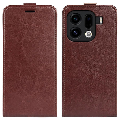 OPPO Find X9 Pro Texture Vertical Flip Leather Wallet Case with Card Slot, PU TPU Shockproof Protective Cover, Anti-Drop Magnetic Folio Phone Case