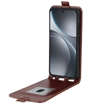 OPPO Find X9 Pro Texture Vertical Flip Leather Wallet Case with Card Slot, PU TPU Shockproof Protective Cover, Anti-Drop Magnetic Folio Phone Case