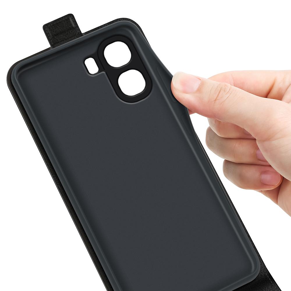 OPPO A6x 4G Texture Vertical Flip Leather Wallet Case with Card Slot, PU TPU Shockproof Protective Cover, Anti-Drop Magnetic Folio Phone Case