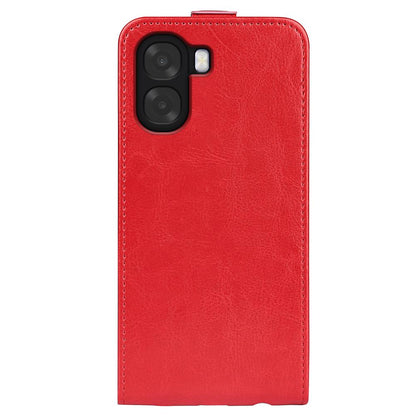 OPPO A6x 4G Texture Vertical Flip Leather Wallet Case with Card Slot, PU TPU Shockproof Protective Cover, Anti-Drop Magnetic Folio Phone Case
